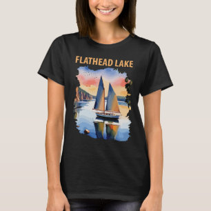 Flathead Lake Montana Sailboat Travel T-Shirt