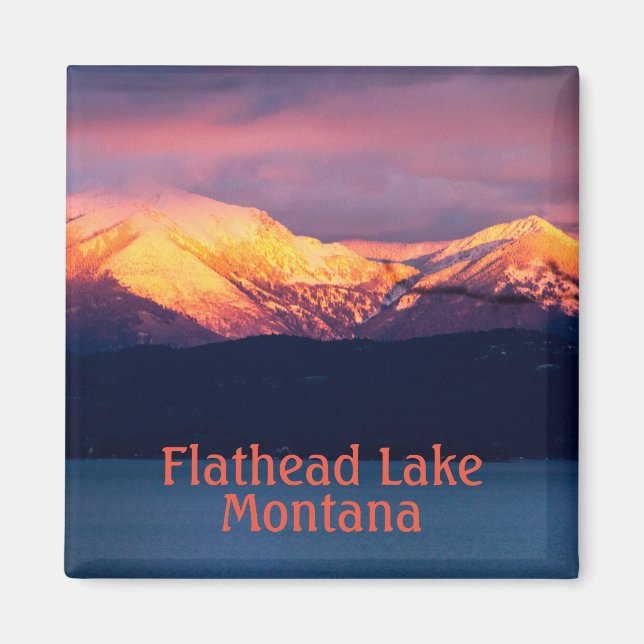 Flathead Lake Montana Sunset Magnet (Front)