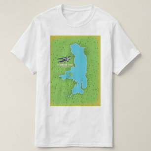 Flathead Lake Montana USA map travel poster. T-Shirt