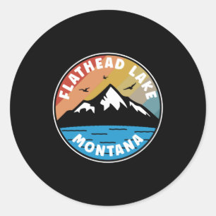 Flathead Lake - Montana Vintage Classic Round Sticker