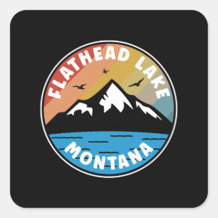 Flathead Lake - Montana Vintage Square Sticker