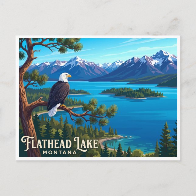 Flathead Lake Polson USA Postcard (Front)