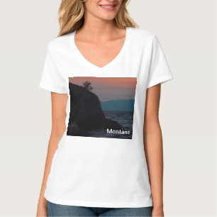 Flathead Lake Sunset in Montana Ladie's Shirt