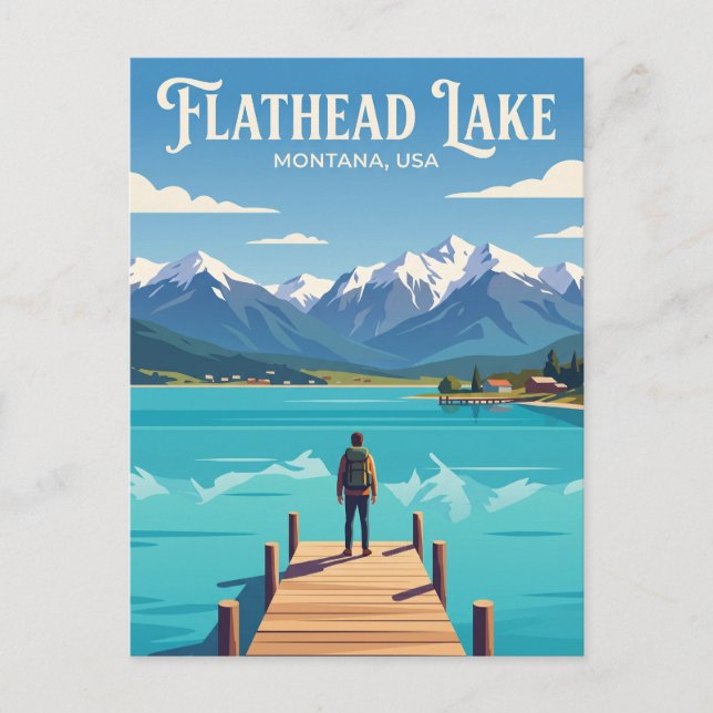 Flathead Lake USA Postcard (Front)