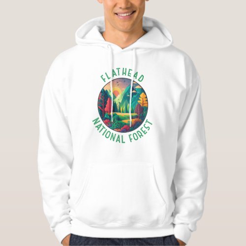 Flathead National Forest Montana Distressed Circle Hoodie
