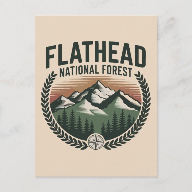 Flathead National Forest Montana Wilderness Holiday Postcard (Front)
