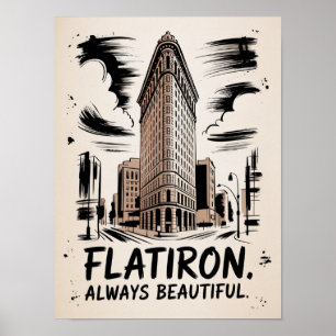 Flatiron Always Beautiful Ink Sketch Poster