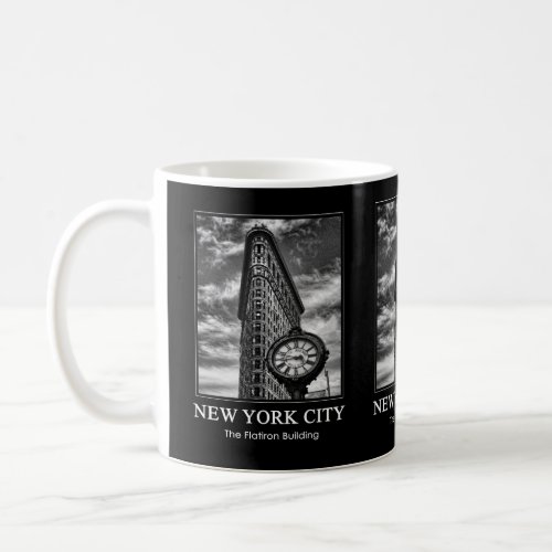 Flatiron Building and Clock in Black and White 1C Coffee Mug