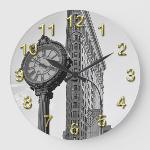 Flatiron Building and Clock in Black White 2