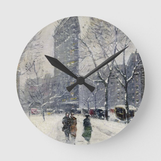 FLATIRON BUILDING NEW YORK CITY ROUND CLOCK (Front)