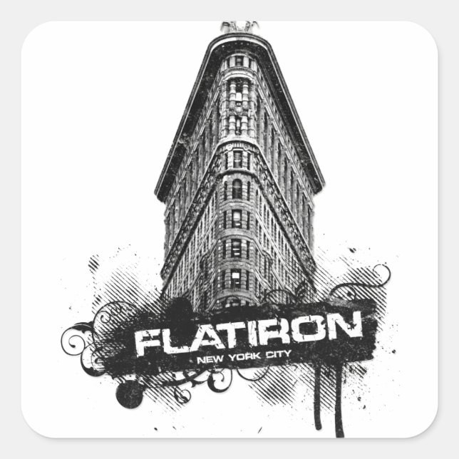 Flatiron Building New York City Square Sticker (Front)