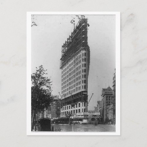 Flatiron Building Under Construction New York Cit Postcard