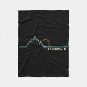 Flatirons Colorado Retro Mountain Climbing Summer  Fleece Blanket