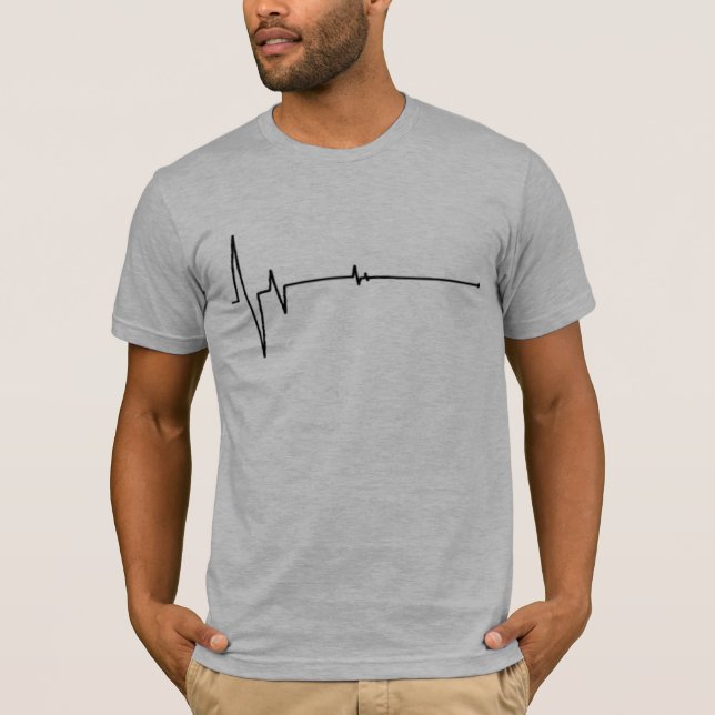 Flatline gray semi fitted mens tshirt (Front)