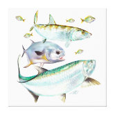 TARPON Inshore Fishing Scene Fine Art Canvas Giclee Print Florida