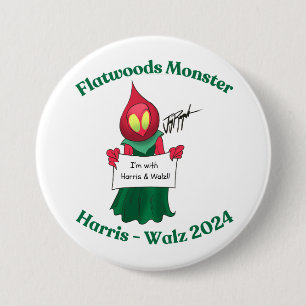 Flatwoods Monster for Harris-Walz 2024 Button