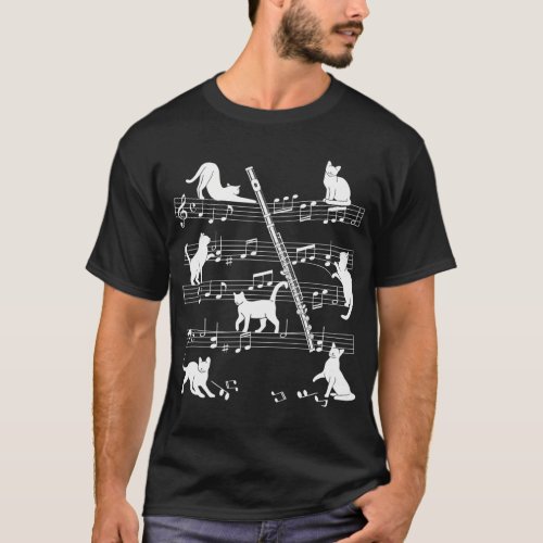 Flautist or Flutist Cats for Cat loving Flute T_Shirt