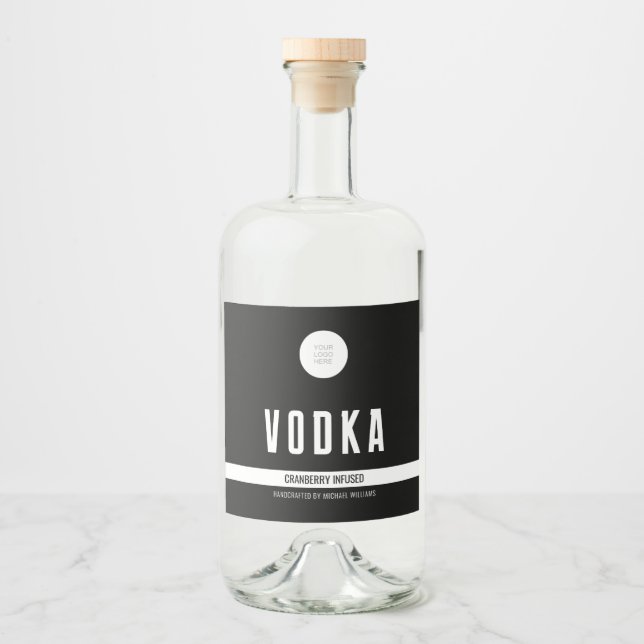 Flavor Infused Liquor Bottle With Logo Label (Front)