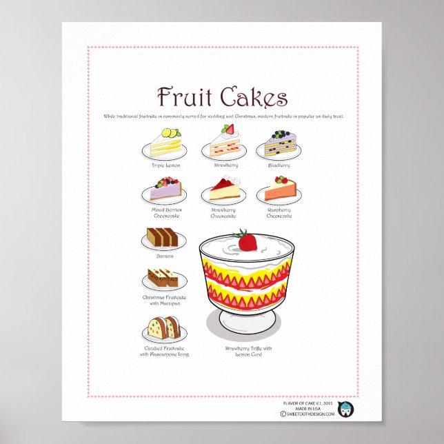 Flavor of Cakes, Fruitcakes, 8X10 Poster (Front)