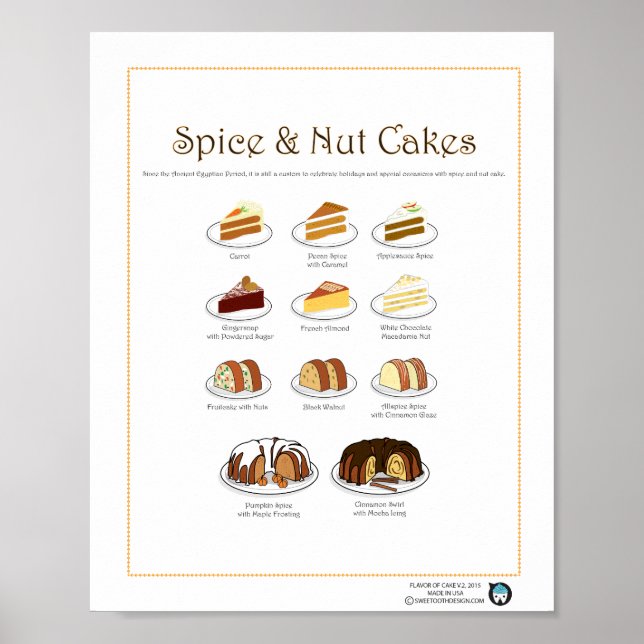 Flavor of Cakes, Spice & Nut, 8X10 Poster (Front)