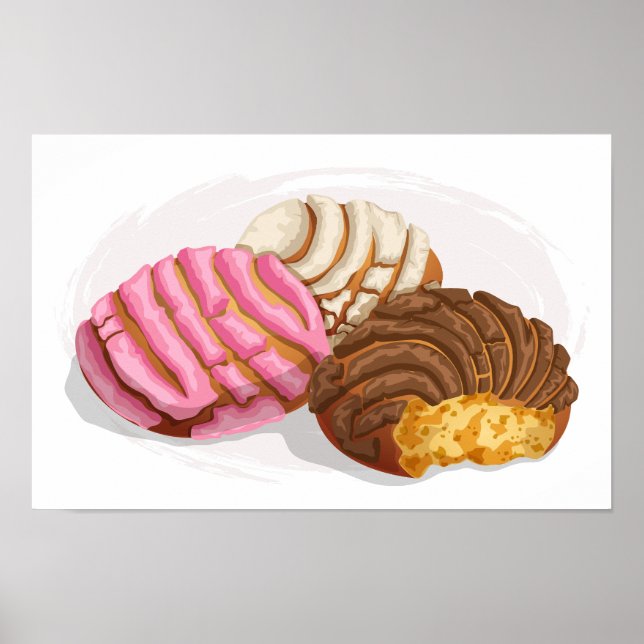 Flavored Conchas Pan Dulce Pink, Choco & Vanilla Poster (Front)