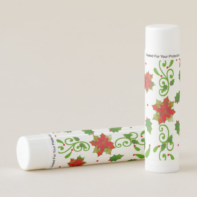 Flavored Lip Balm - Poinsettia (Front)