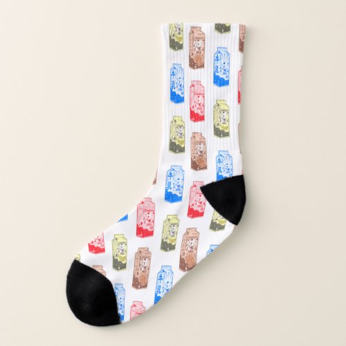 Flavored milk pattern socks