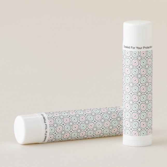 Flavored Modern Pastel Geometric Pattern   Lip Balm (Front)