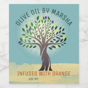 Flavored olive oil personalized home canning wine label