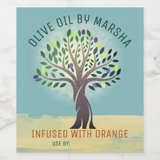Flavored olive oil personalized home canning wine label (Single Label)