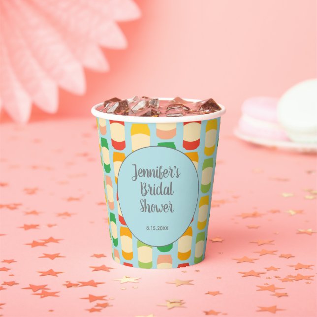 Flavored Seltzer Can Bridal Shower Custom Party Paper Cups (Insitu)