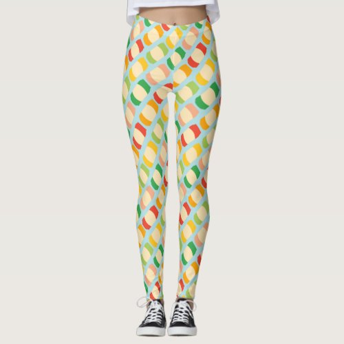 Flavored Seltzer Soda Cans Colorful Patterned Leggings