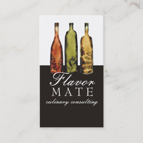 flavored vinegars bottles cooking culinary busi... business card template