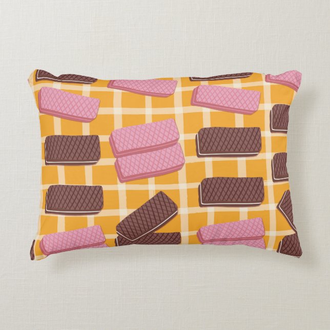 Flavored Wafers Seamless Background Accent Pillow (Front)