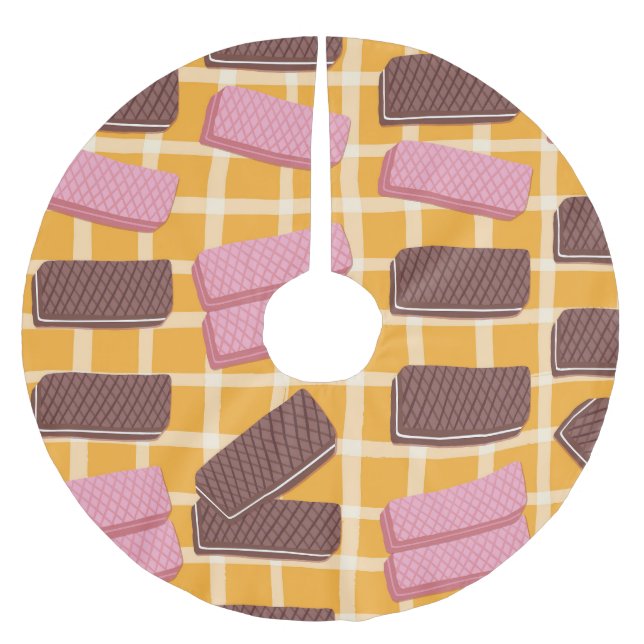 Flavored Wafers Seamless Background Brushed Polyester Tree Skirt (Front)