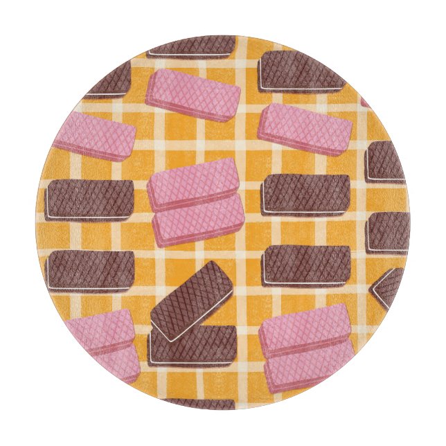 Flavored Wafers Seamless Background Cutting Board (Front)