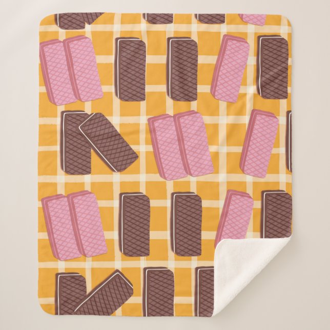 Flavored Wafers Seamless Background Sherpa Blanket (Front)