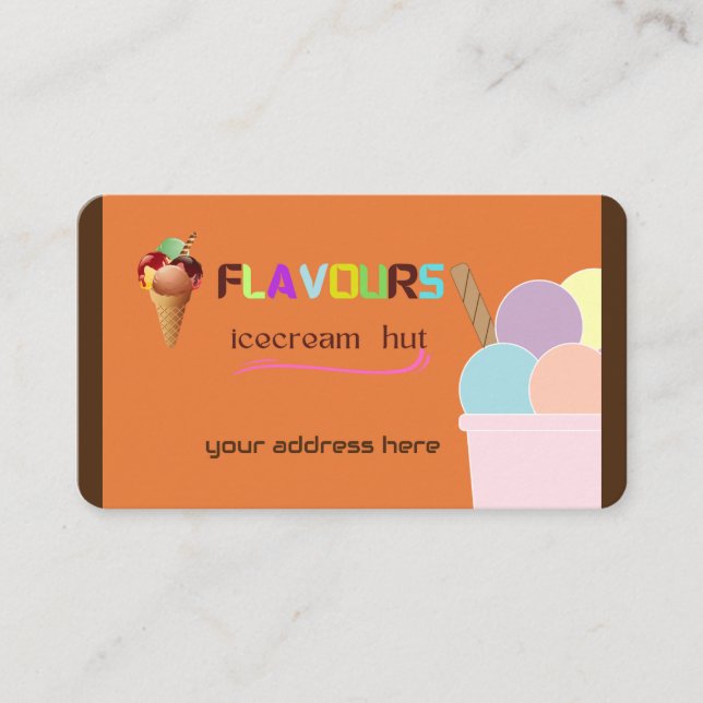 flavours icecream parlour  business card (Front)