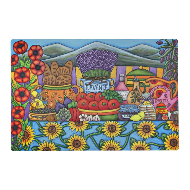 Flavours of Provence Laminated Placement Placemat (Front)