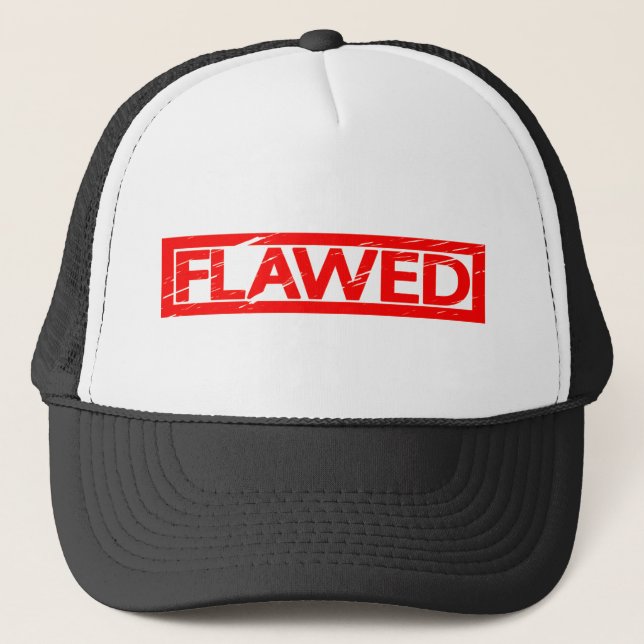 Flawed Stamp Trucker Hat (Front)