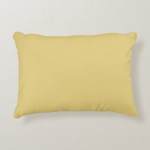 Flax Yellow Pale Solid Color Accent Pillow