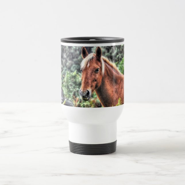 Flaxen-maned New Forest Pony of Hampshire, England Travel Mug (Center)