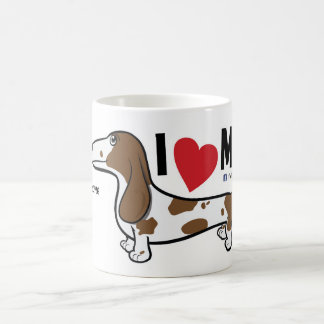 FLDR "I Love My" Smooth Piebald Dachshund Mug. Coffee Mug