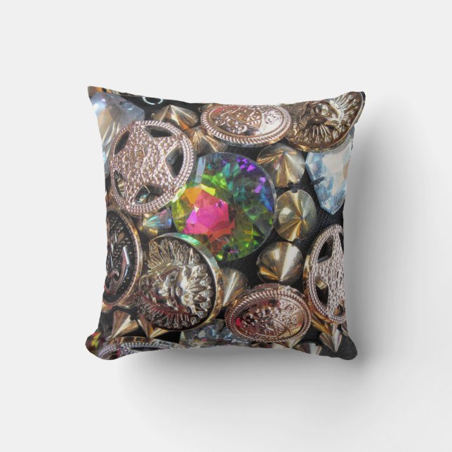 Flea Market Bling Throw Pillow (Front)