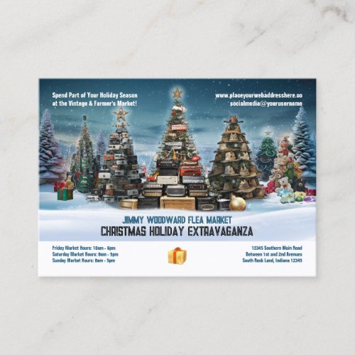 Flea Market Christmas Holiday Season Business Card