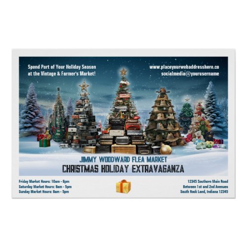 Flea Market Christmas Holiday Season Poster