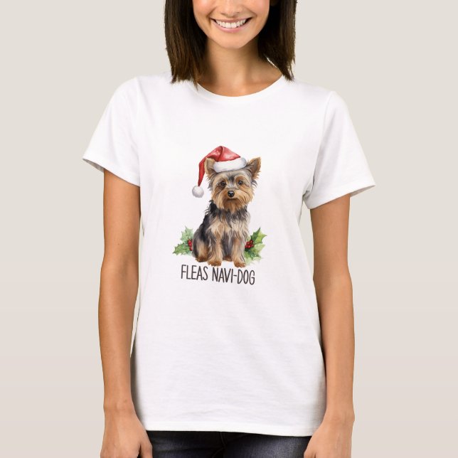 Fleas Navi-dog Yorkshire Terrier T-Shirt (Front)