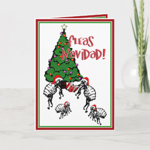 FLEAS NAVIDAD - Christmas Fleas and Christmas Tree Holiday Card