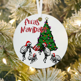 FLEAS NAVIDAD - Christmas Fleas and Christmas Tree Metal Ornament