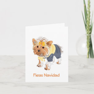 Fleas Navidad Cute Dog Christmas Card